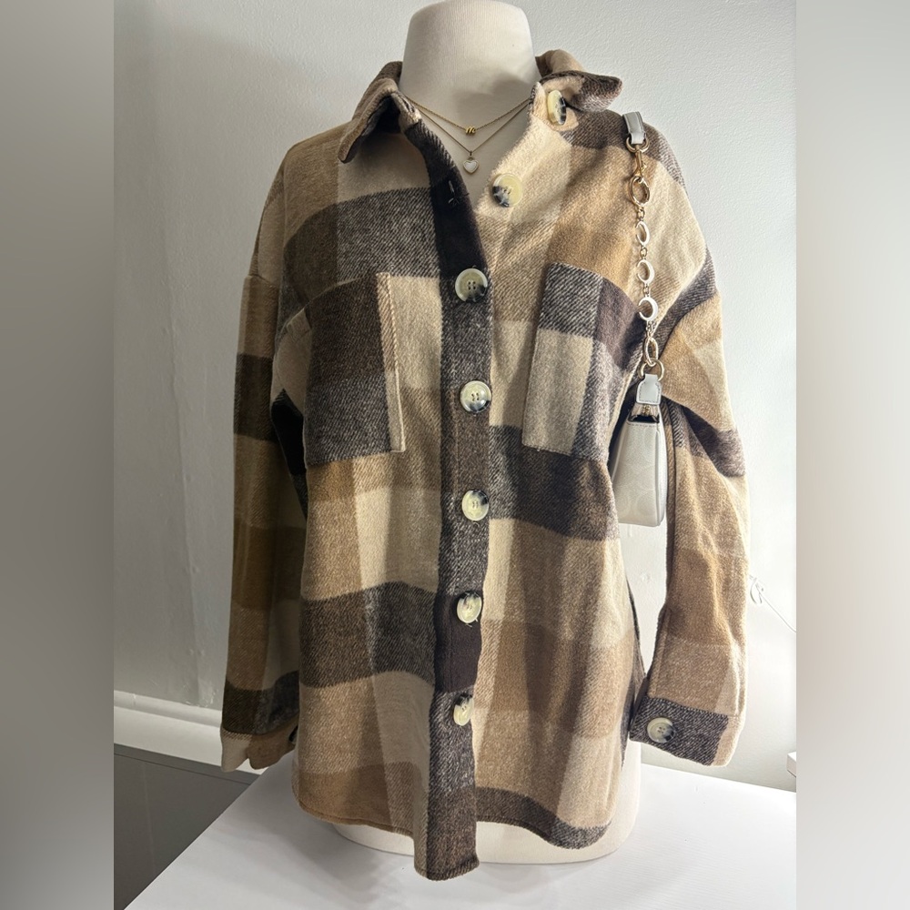 Plaid Button-Up Shacket